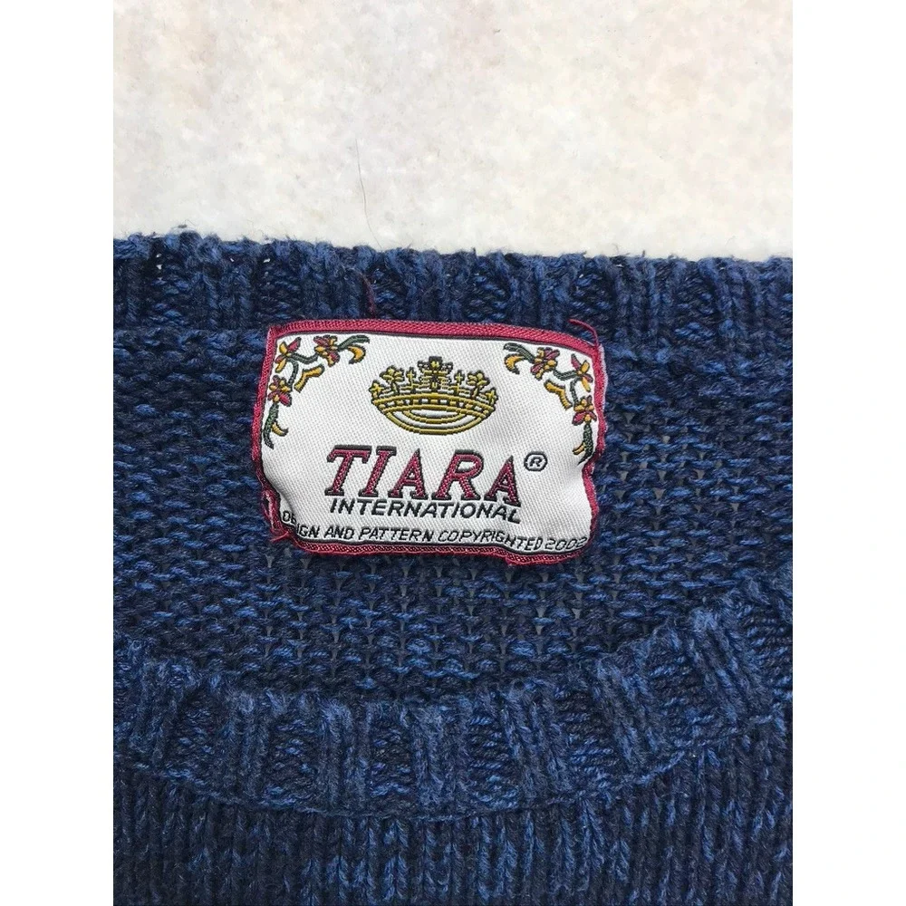 Tiara International Snowman Skiing American Flag Ugly Christmas Sweater‎ Women L